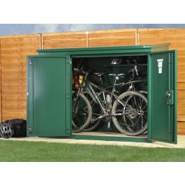 secure metal bike shed