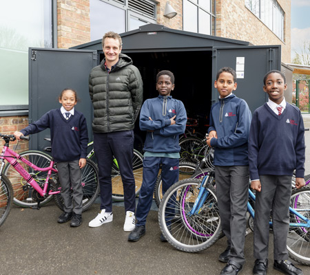 School bike storage shed donation