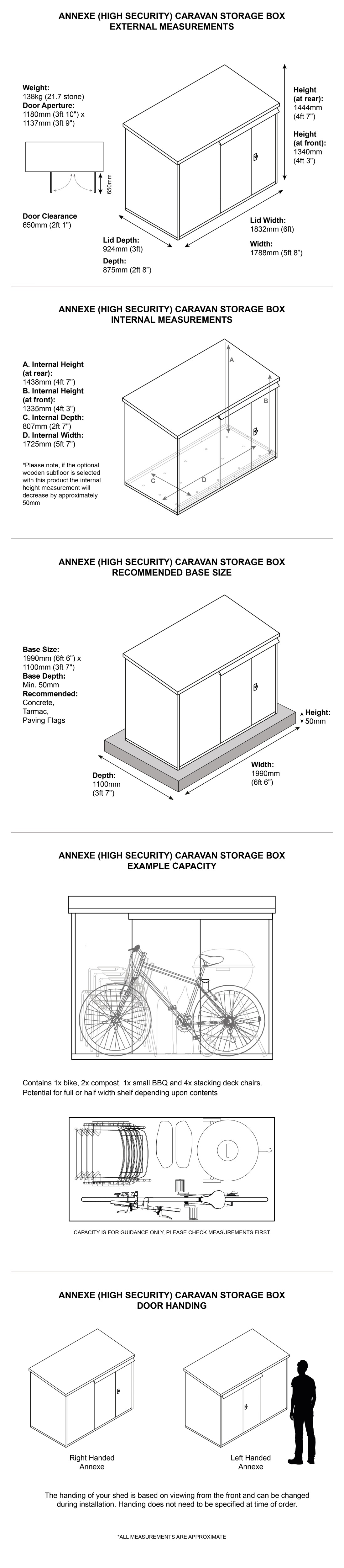 high security caravan storage box - dimensions
