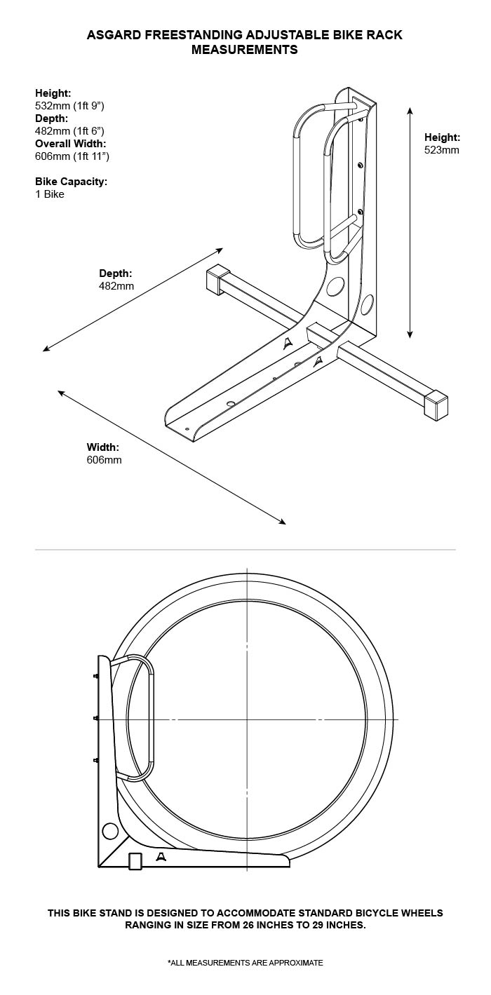 Freestanding Bike Stand Dimensions