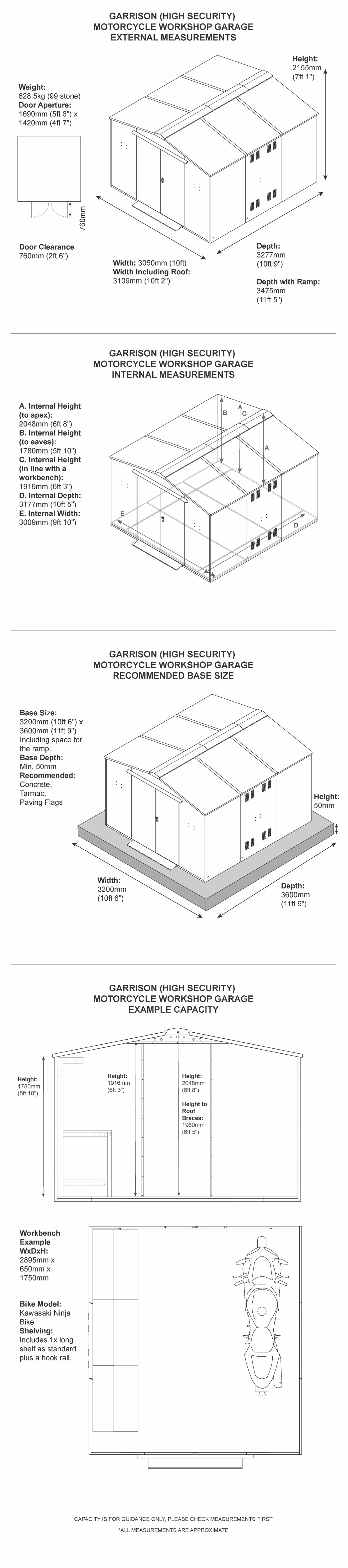 Garrison Motorcycle Workshop Garage Dimensions