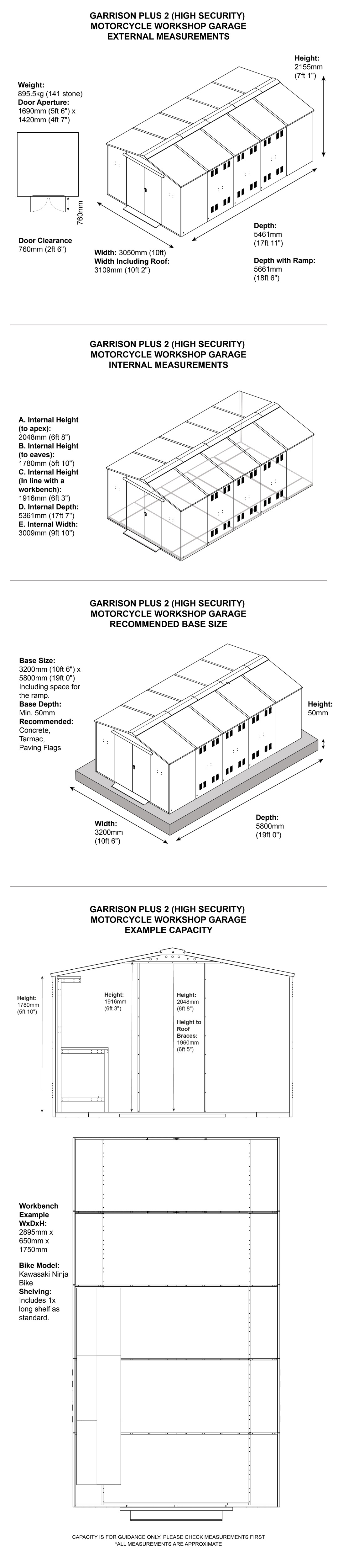 Garrison Plus 2 Motorbike Workshop Dimensions