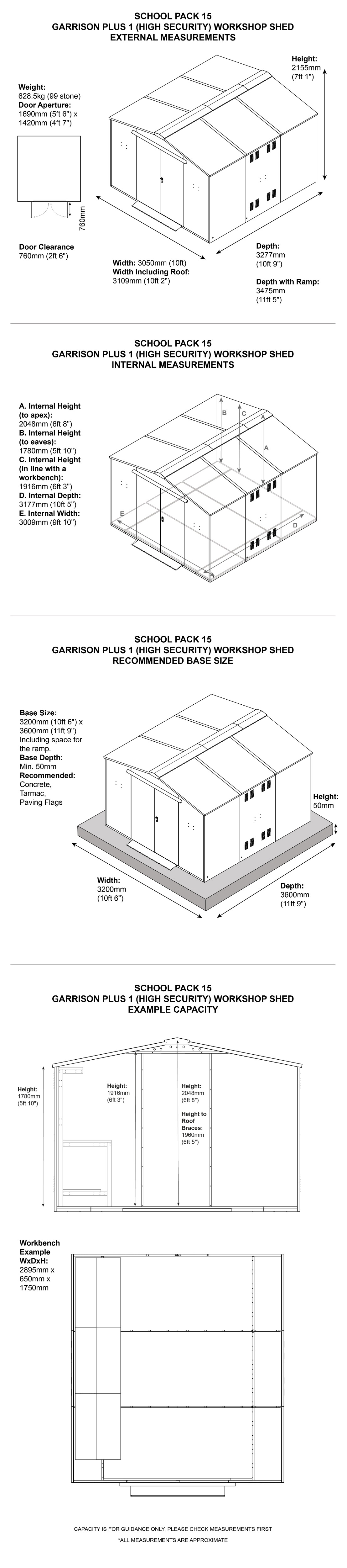 School Pack 15 Dimensions