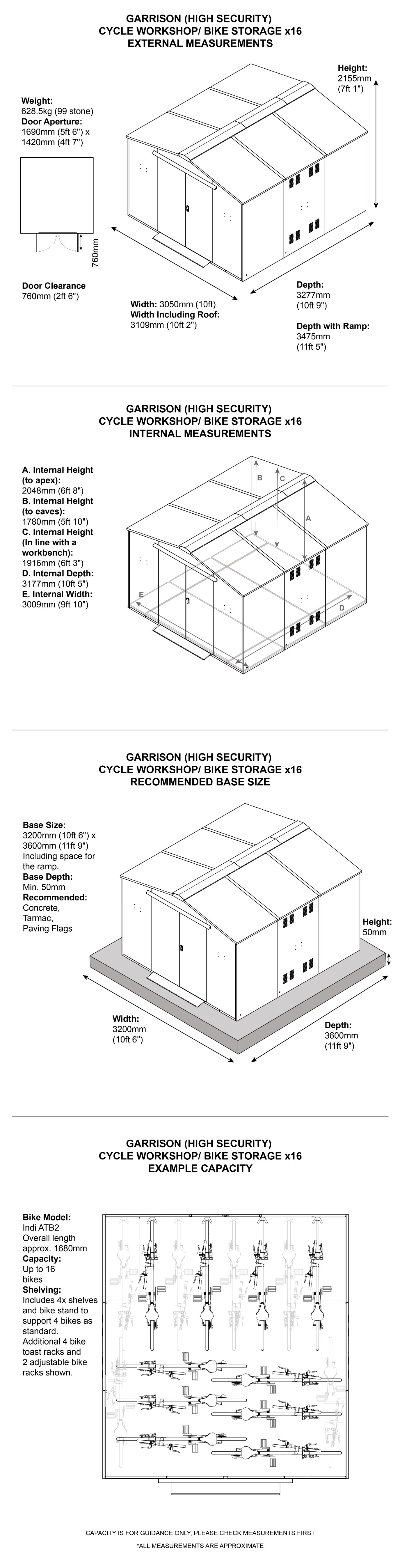 Cycle workshop and Garage Dimensions